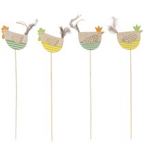 Artikel Kippenstokjes in paasdesign voor een vrolijke lenteversiering, 7 cm, 12 stuks