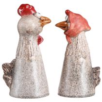 Artikel Keramieken decoratieve kippen Paashaan en kip H20/22cm 2 stuks