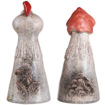 Artikel Keramieken decoratieve kippen Paashaan en kip H20/22cm 2 stuks