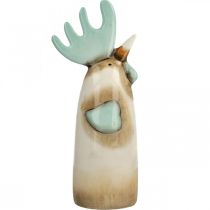 Artikel Keramische Haan Keukendecoratie Kip Lichtblauw Bruin H23cm 2 Stuks