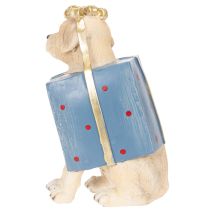 Artikel Decoratief beeldje van een zittende puppy in een geschenkdoos, 20 cm