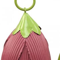 Tuinstekers metaal sierbloemen roze roze geel L58cm 3st