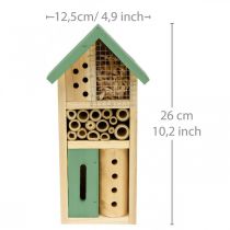 Artikel Insectenhotel Groen Houten Nesthulp Tuininsectenhuis H26cm