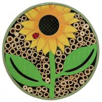 Insectenhotel Rond Houten Insectenhuis Groen Zonnebloem Ø25cm
