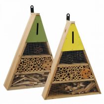 Artikel Insectenhotel Insectenhuis Hout Groen Geel 30,5x39cm