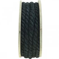Jutekoord zwart, decoratief koord, natuurlijke jutevezel, decoratief touw Ø8mm 7m
