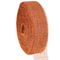 Artikel Jute lint, mesh lint, jute, ecologisch, terracotta rood, 5 cm breed, 40 m lang
