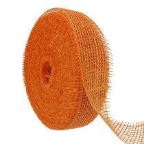 Artikel Jute lint, lichtoranje, 5 cm breed, 40 m lang