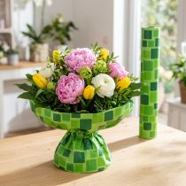 Artikel Manchetpapier voor bloemenboeketten in mozaïekdesign, 25 cm x 100 m