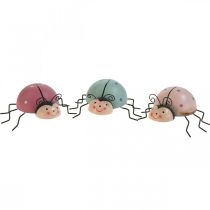 Kever Decoratie Figuur Pastel Lente Decoratie Metaal 8,5×10,5cm 3 st.