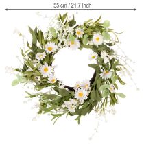 Artikel Kunstmatige madeliefjeskrans, natuurlijke uitstraling en duurzaam, voor deur- en wanddecoratie, 55 cm
