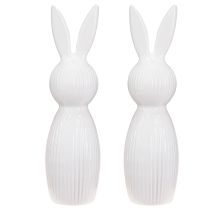 Artikel Eenvoudig konijnenbeeldje als decoratief object voor moderne lente-arrangementen, 22 cm, 2 stuks