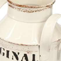 Artikel Kruik Metalen Decoratie &quot;Origineel 1982&quot; Crème Roest H13cm 2st