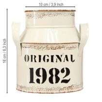 Artikel Decoratieve metalen kan “Original 1982” Crème Roest H16cm 2 stuks
