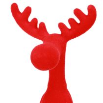 Artikel Edge Kruk Eland Decoratie Kerstmis Gevlokt 31cm Rood 3 stuks