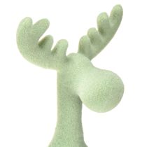 Artikel Edge kruk eland decoratie geflockt groen bruin mint 31cm 3 stuks