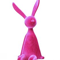 Artikel Konijn voor op een plank, fluweelachtig, zittend paashaasje, roze, 56 cm