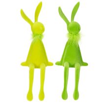 Artikel Paashaasje als decoratief figuurtje voor op een plank, perfect voor feestelijke lentedecoratie in huis, 36 cm, 2 stuks