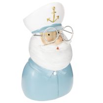 Artikel Kapiteinfiguur, maritieme decoratie met bril en hoed, 16 cm