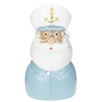 Artikel Kapiteinfiguur, maritieme decoratie met bril en hoed, 16 cm