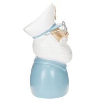 Artikel Kapiteinfiguur, maritieme decoratie met bril en hoed, 16 cm