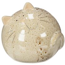 Artikel Keramische kattenfiguur, rond ontwerp, geschikt voor de woonkamer of slaapkamer, 13 cm