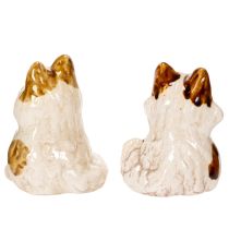 Artikel Keramische kattenbeeldjes, grappige dierenbeeldjes voor de woonkamer, 8 cm, 4 stuks