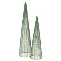 Artikel Metalen bloemkegels, groen, voor bloemstukken, 62 cm, 2 stuks