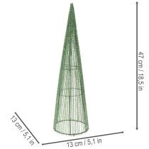 Artikel Metalen bloemkegels, groen, voor bloemstukken, 62 cm, 2 stuks