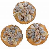 Muffins met noten kunst 7cm 3st