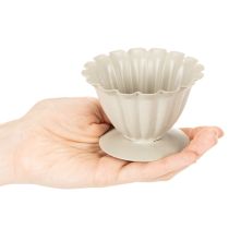 Artikel Kom, beker, bloemkelk, crèmekleurige decoratie, 9 cm