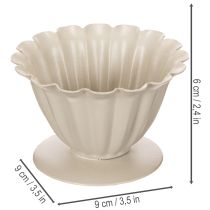 Artikel Kom, beker, bloemkelk, crèmekleurige decoratie, 9 cm
