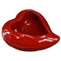 Artikel Keramieken decoratieve harten rood kom glanzend 13×15×6,5cm 2 st