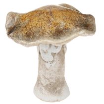 Artikel Keramische decoratieve paddenstoelen tafeldecoratie rood bruin geel H6cm 6 stuks
