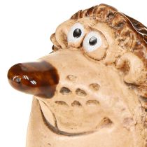 Artikel Egel decoratiefiguur van keramiek herfstdecoratie handbeschilderd H7cm 3 stuks