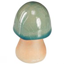 Artikel Keramiek paddestoelen decoratie bruin groen blauw herfstdecoratie H6-7,5cm 3 st