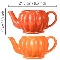 Artikel Keramische plantenpot theepot oranje assorti 21,5×13×10cm 2 stuks