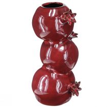 Artikel Keramiek vaas granaatappel bloemenvaas donkerrood H23,5cm