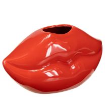 Artikel Keramische vaas rode kus mond decoratieve vaas 17×8,5×9cm