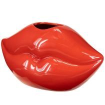 Artikel Keramische vaas rode kus mond decoratieve vaas 17×8,5×9cm