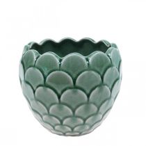 Artikel Keramiek Bloempot Vintage Groen Crackle Glazuur Ø15cm H13cm