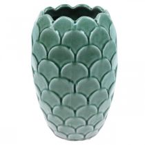 Artikel Keramiek Bloemenvaas Vintage Groen Crackle Glazuur Ø15cm H22cm