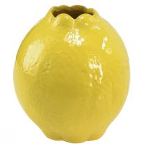 Keramieken vaas geel citroen decoratie Mediterraan Ø12cm H14,5cm