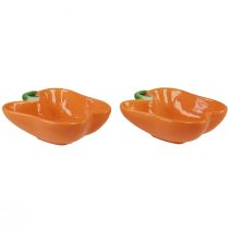 Artikel Keramiek schaaltjes oranje peper decoratie 16x13x4,5cm 2st