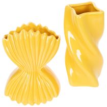 Artikel Pasta vaas van keramiek, decoratieve tafeldecoratie in mediterrane stijl voor woonkamer en kantoor, 16 cm