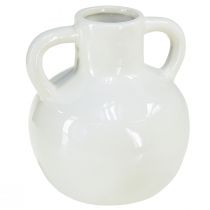 Artikel Keramieken vaas witte vaas met 2 handgrepen keramiek Ø7cm H11,5cm
