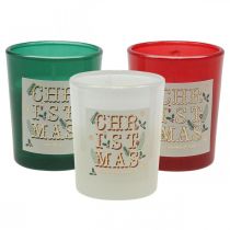 Geurkaarsen in een glazen geschenkset Kerstkaarsen 7cm 3st