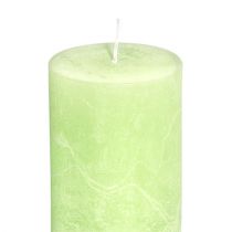 Artikel Kaars limoengroen​​​​​​ effen gekleurd 60mm x 80mm 4 st