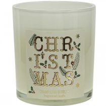 Geurkaars Kerst Geurkaars in een glas crème champagne Ø8cm