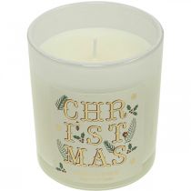 Geurkaars Kerst Geurkaars in een glas crème champagne Ø8cm